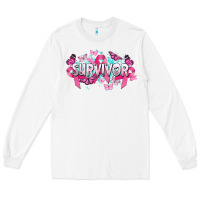 White Cancer survivor Cancer Awareness Long Sleeve Tee - HowdyJamesFarm