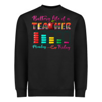 Black battery life of a teacher Heavyweight Sweatshirt - BundleAndBundleShop