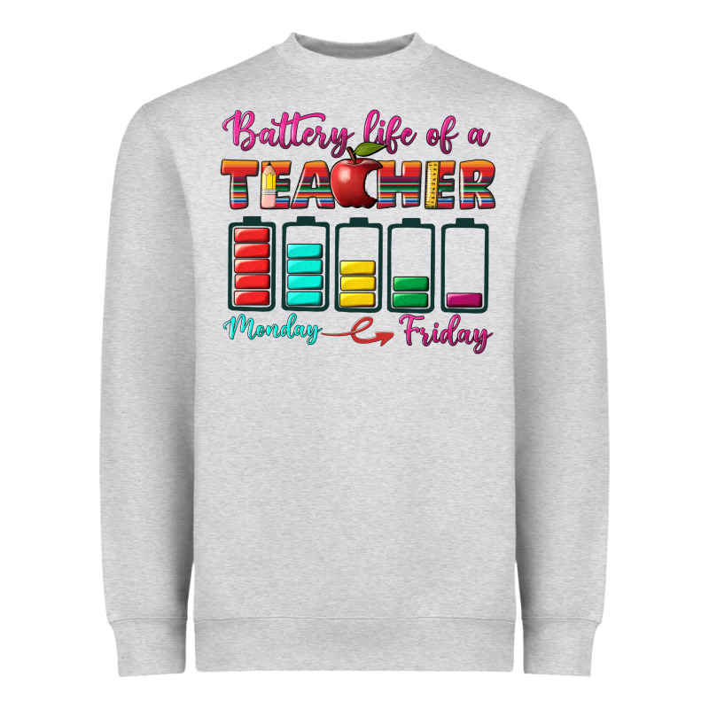 Battery Life Of A Teacher Heavyweight Sweatshirt by BundleAndBundleShop | Teevron