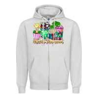 Dove Grey nightmare before summer coffee cups Zipper Hoodie - CowhideDigitalArt
