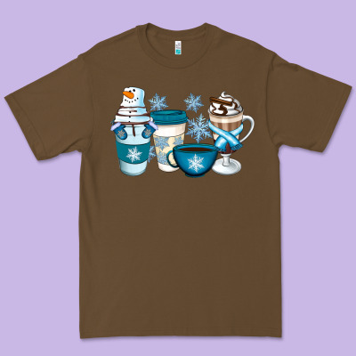 Winter Coffee Cups Premium Tee Designed By Artiststas