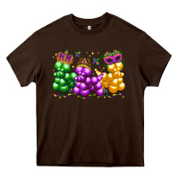 Chocolate Brown mardi gras bead dogs Heavy Core Tee - LillyAllenDesigns