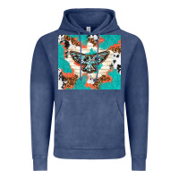 Vintage Denim freebird with leopard and cowhide pattern Vintage Hoodie - TumblerDesignByShophia