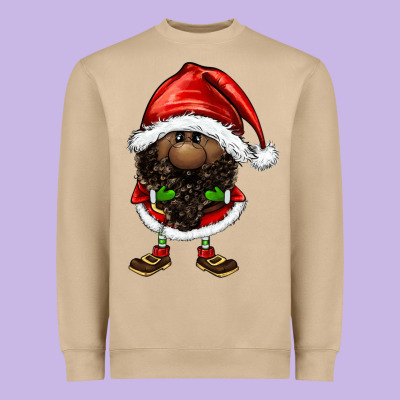 Afro Santa Gnomes Heavyweight Sweatshirt Designed By Fadigitalartstudio
