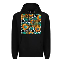 Black gemstone sunflower leopard seamless pattern Premium Hoodie - BundleAndBundleShop