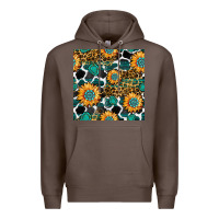 Coffee gemstone sunflower leopard seamless pattern Premium Hoodie - BundleAndBundleShop