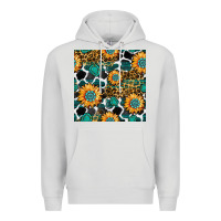 Dove Grey gemstone sunflower leopard seamless pattern Premium Hoodie - BundleAndBundleShop
