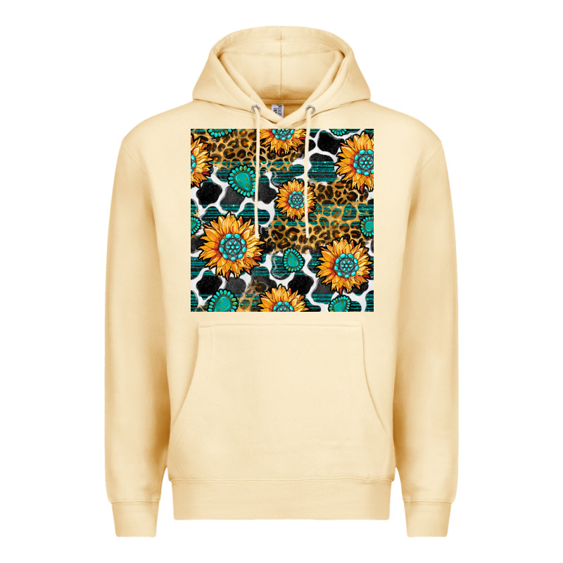 Gemstone Sunflower Leopard Seamless Pattern Premium Hoodie by BundleAndBundleShop | Teevron