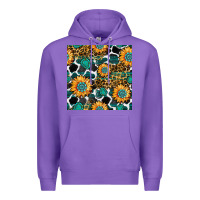 Purple gemstone sunflower leopard seamless pattern Premium Hoodie - BundleAndBundleShop