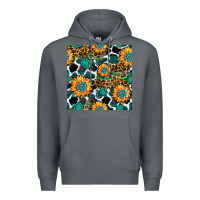 Rock gemstone sunflower leopard seamless pattern Premium Hoodie - BundleAndBundleShop