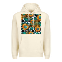 Sandshell gemstone sunflower leopard seamless pattern Premium Hoodie - BundleAndBundleShop