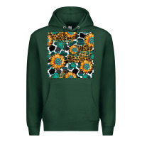 Sports Green gemstone sunflower leopard seamless pattern Premium Hoodie - BundleAndBundleShop