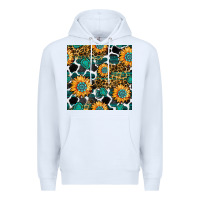 White gemstone sunflower leopard seamless pattern Premium Hoodie - BundleAndBundleShop
