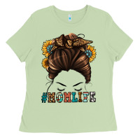 Matcha mom life messy bun Ladies Tee - Jasminsmagicworld