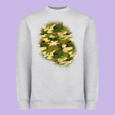 Camouflage Patch 3 Heavyweight Sweatshirt Designed By Bundleandbundleshop