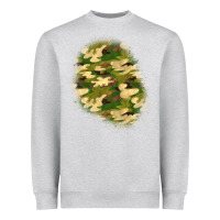 Heather Grey camouflage patch 3 Heavyweight Sweatshirt - BundleAndBundleShop