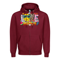 Burgundy Love Summer Zipper Hoodie - CowhideDigitalArt