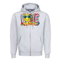 Heather Grey Love Summer Zipper Hoodie - CowhideDigitalArt