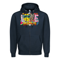 Navy Love Summer Zipper Hoodie - CowhideDigitalArt