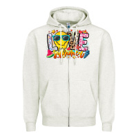 Oatmeal Heather Love Summer Zipper Hoodie - CowhideDigitalArt
