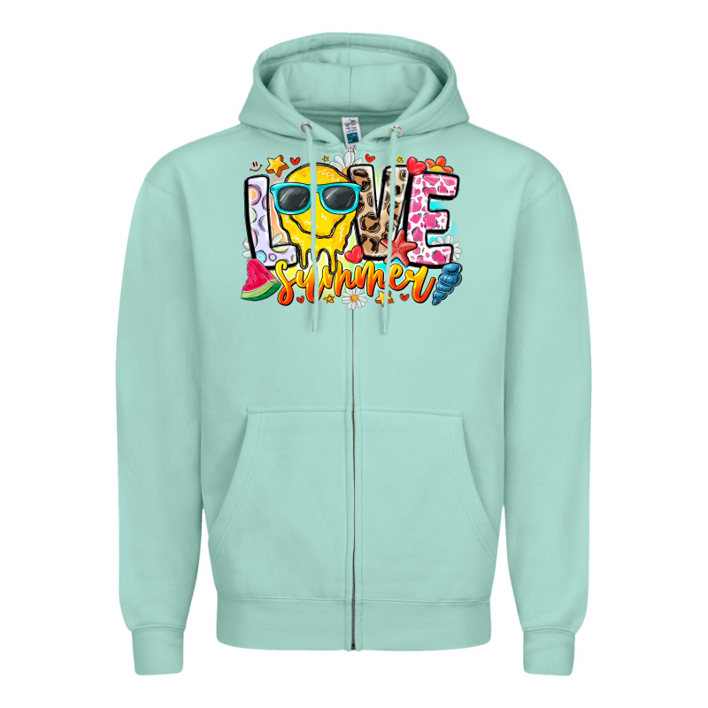 Love Summer Zipper Hoodie by CowhideDigitalArt | Teevron