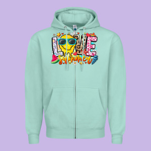 Love Summer Zipper Hoodie Designed By Cowhidedigitalart