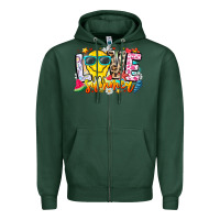 Sports Green Love Summer Zipper Hoodie - CowhideDigitalArt