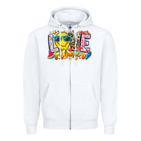 White Love Summer Zipper Hoodie - CowhideDigitalArt