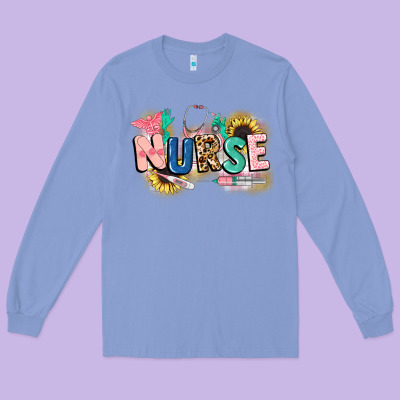 Nurse Long Sleeve Tee Designed By Cowgirlartshop
