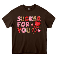 Chocolate Brown lovethemed typography with heart lollipop Heavy Core Tee - LillyAllenDesigns