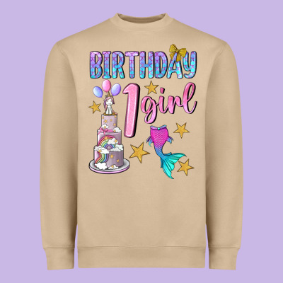 Birthday Girl 1 Heavyweight Sweatshirt Designed By Bundleandbundleshop