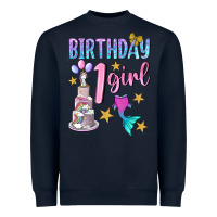 Navy birthday girl 1 Heavyweight Sweatshirt - BundleAndBundleShop