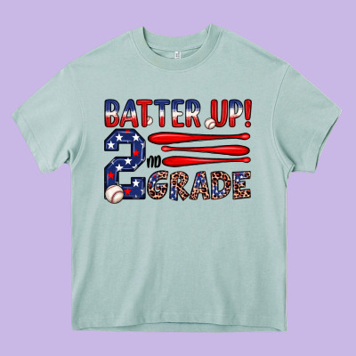 Batter Up 2nd Grade Heavy Core Tee Designed By Jahusdesignshop