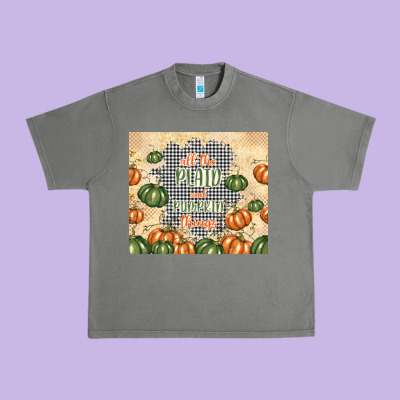 All The Plaid And Pumpkin Things Urban Heavy Tee Designed By Tumblerdesignbyshophia