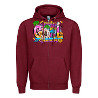 Burgundy spooky girl summer Zipper Hoodie - CowhideDigitalArt