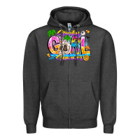 Charcoal Heather spooky girl summer Zipper Hoodie - CowhideDigitalArt