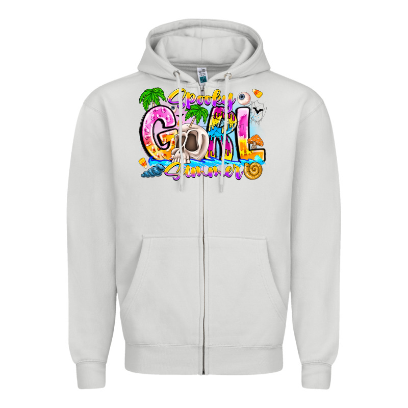 Spooky Girl Summer Zipper Hoodie by CowhideDigitalArt | Teevron