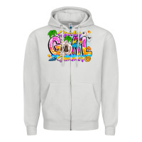 Dove Grey spooky girl summer Zipper Hoodie - CowhideDigitalArt