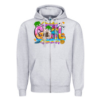Heather Grey spooky girl summer Zipper Hoodie - CowhideDigitalArt