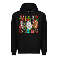 Black Merry christmas cats Premium Hoodie - FaDigitalArtStudio