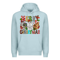 Blue Mist Merry christmas cats Premium Hoodie - FaDigitalArtStudio