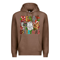 Chestnut Merry christmas cats Premium Hoodie - FaDigitalArtStudio