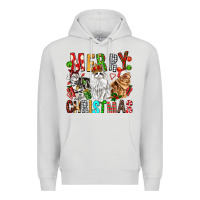 Dove Grey Merry christmas cats Premium Hoodie - FaDigitalArtStudio