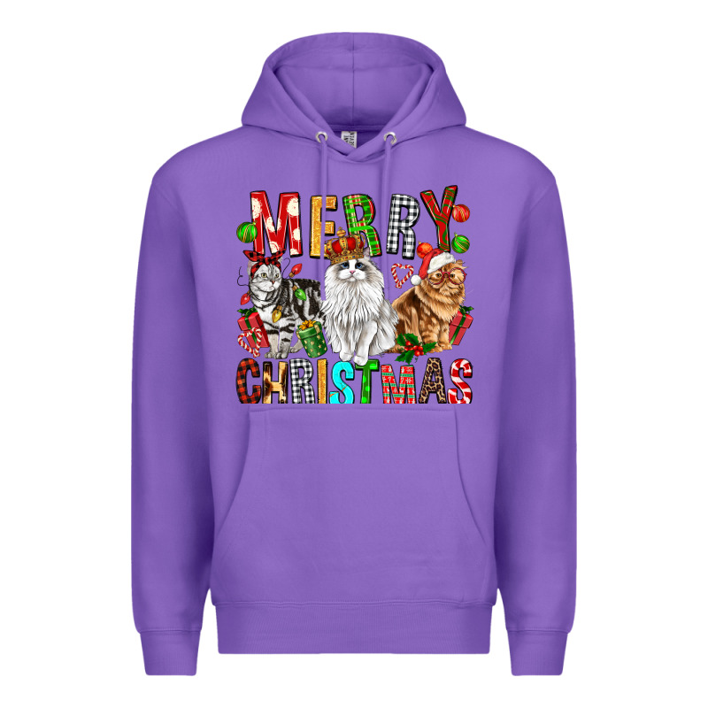 Merry Christmas Cats Premium Hoodie by FaDigitalArtStudio | Teevron