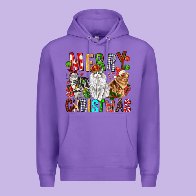 Merry Christmas Cats Premium Hoodie Designed By Fadigitalartstudio