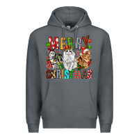 Rock Merry christmas cats Premium Hoodie - FaDigitalArtStudio