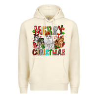 Sandshell Merry christmas cats Premium Hoodie - FaDigitalArtStudio