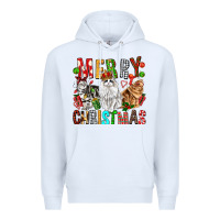 White Merry christmas cats Premium Hoodie - FaDigitalArtStudio