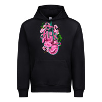 Black cancer boxing gloves with ribbon Urban Hoodie - AdoDesignShop