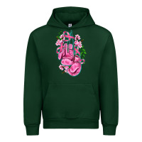 Forest Green cancer boxing gloves with ribbon Urban Hoodie - AdoDesignShop